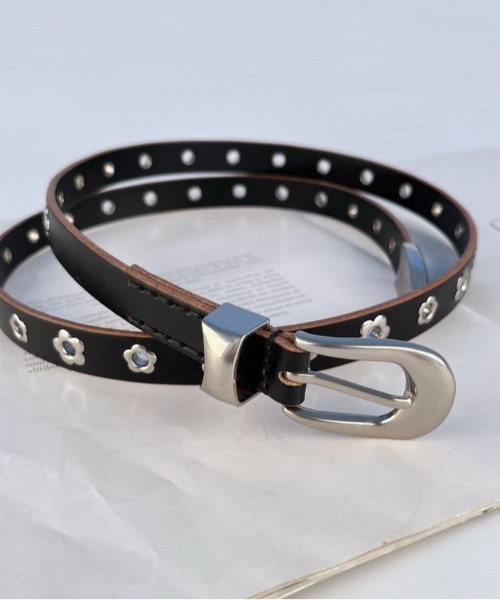 LAC-VERT（ラック・ヴェール）の「フラワーハトメベルト（ベルト・レディース・ブラック/キャメル/ブラウン・FREE）」の9枚目の写真