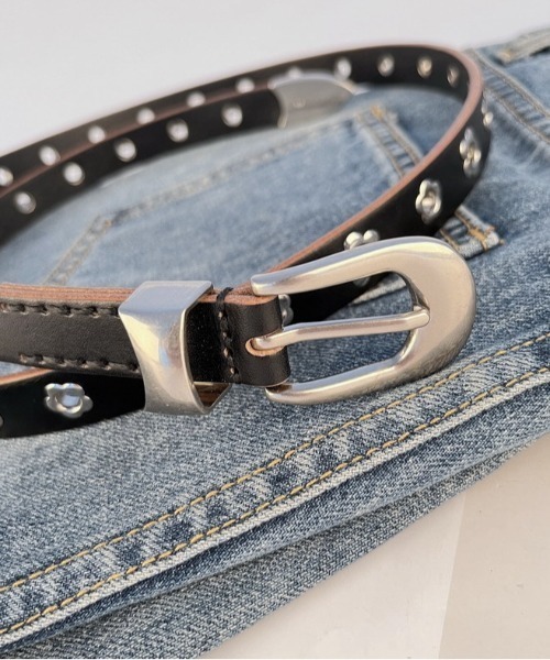 LAC-VERT（ラック・ヴェール）の「フラワーハトメベルト（ベルト・レディース・ブラック/キャメル/ブラウン・FREE）」の8枚目の写真