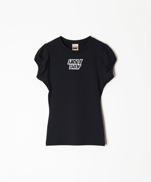 HOLIDAY(ホリデイ)の「FAST DRY JERSEY PUFF S/S TOPS ファストドライジャージパフショートスリーブトップス(Tシャツ/カットソー・レディース・ブラック/ピンク・ONE SIZE)」の2枚目の写真