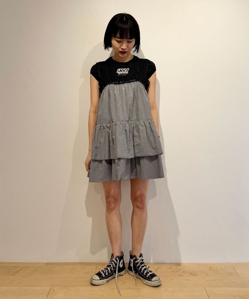 HOLIDAY(ホリデイ)の「FAST DRY JERSEY PUFF S/S TOPS ファストドライジャージパフショートスリーブトップス(Tシャツ/カットソー・レディース・ブラック/ピンク・ONE SIZE)」の5枚目の写真