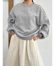 A AMEL（エイメル）の「パール付きプルオーバー（スウェット）」