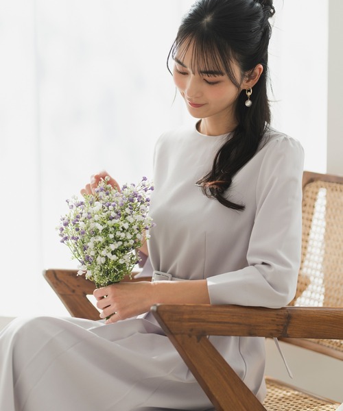 CELEN（セレン）の「【洗える/防シワ/UV/花粉防止】プリーツワンピース ≪卒業式 入学式 セレモニー ママスーツ≫（スーツスカート・レディース・ネイビー/ピンクベージュ/グレー・L/M/S）」の2枚目の写真