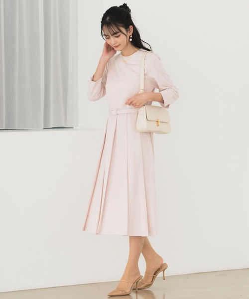 2025新作セレモニースーツ/洗える/防シワ/UV/花粉防止　プリーツワンピース スカートスーツ 「2025新作」「オフィスカジュアルスーツ/洗える