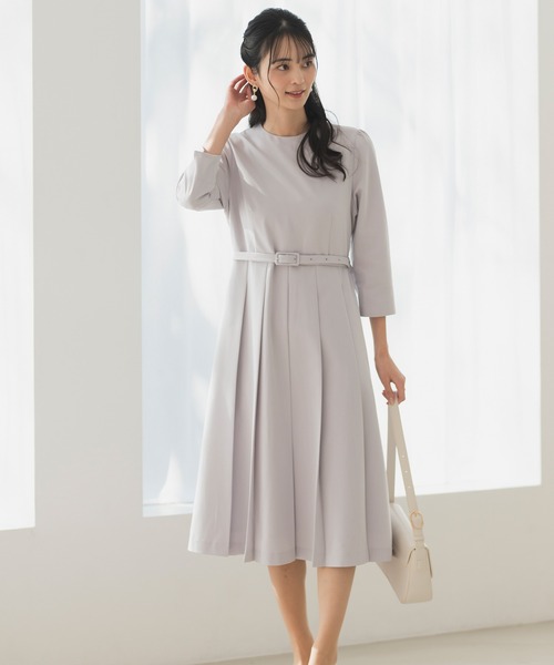 CELEN（セレン）の「【洗える/防シワ/UV/花粉防止】プリーツワンピース ≪卒業式 入学式 セレモニー ママスーツ≫（スーツスカート・レディース・ネイビー/ピンクベージュ/グレー・L/M/S）」の5枚目の写真