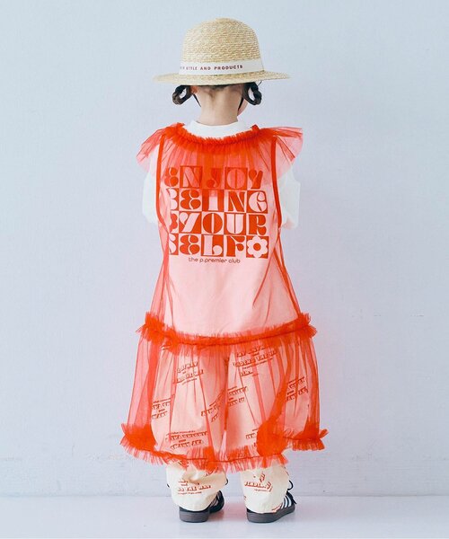 p.premier（ピードットプルミエ）の「【ジュニア対応】チュールフリルレイヤードワンピース（ワンピース・キッズ・レッド/サックスブルー/ブラック/オフホワイト・140/130/120/110/100/90/80）」の14枚目の写真