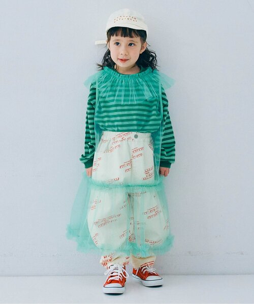 p.premier（ピードットプルミエ）の「【ジュニア対応】チュールフリルレイヤードワンピース（ワンピース・キッズ・レッド/サックスブルー/ブラック/オフホワイト・140/130/120/110/100/90/80）」の21枚目の写真