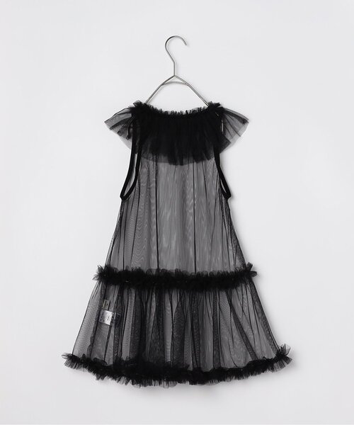 p.premier（ピードットプルミエ）の「【ジュニア対応】チュールフリルレイヤードワンピース（ワンピース・キッズ・レッド/サックスブルー/ブラック/オフホワイト・140/130/120/110/100/90/80）」の6枚目の写真