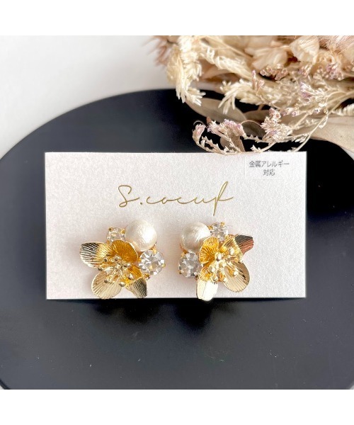 tone(トーン)の「【S.coeuf】【S.coeuf】金属アレルギー対応ピアス ミニメタルフラワー(MA)(ピアス(両耳用)・レディース・シルバー系その他/ゴールド系その他/ゴールド・FREE)」の1枚目の写真