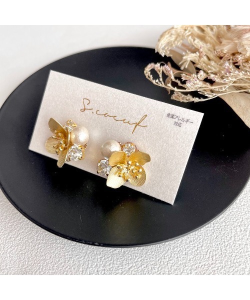 tone(トーン)の「【S.coeuf】【S.coeuf】金属アレルギー対応ピアス ミニメタルフラワー(MA)(ピアス(両耳用)・レディース・シルバー系その他/ゴールド系その他/ゴールド・FREE)」の7枚目の写真