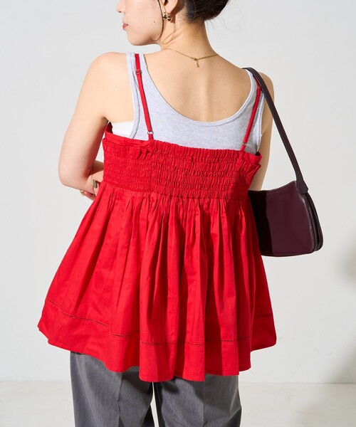 FREAK'S STORE(フリークスストア)の「限定展開 インド シャーリング キャミ チュニック(キャミソール・レディース・ナチュラル/ネイビー/モカ/グリーン/レッド/ブラック・フリ-)」の7枚目の写真