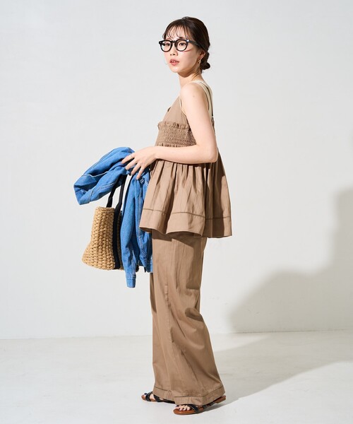 FREAK'S STORE(フリークスストア)の「限定展開 インド シャーリング キャミ チュニック(キャミソール・レディース・ナチュラル/ネイビー/モカ/グリーン/レッド/ブラック・フリ-)」の12枚目の写真