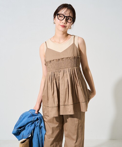 FREAK'S STORE(フリークスストア)の「限定展開 インド シャーリング キャミ チュニック(キャミソール・レディース・ナチュラル/ネイビー/モカ/グリーン/レッド/ブラック・フリ-)」の15枚目の写真