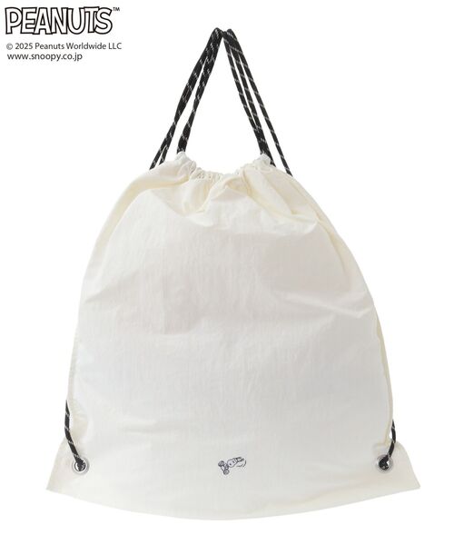 PEANUTS（ピーナッツ）の「■PEANUTS スヌーピーナップサック（バックパック/リュック・レディース・ベージュ/アイボリー/ブラック・FREE）」の14枚目の写真