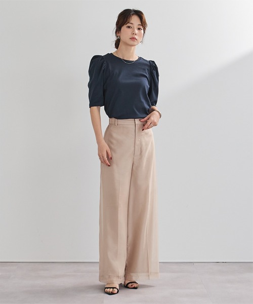 UR'S(ユアーズ)の「汗染み防止パフスリーブTシャツ(Tシャツ/カットソー・レディース・ブラック/ブルーグレー/ライトピンク/チャコール/ネイビー/ホワイト・S/M/L)」の16枚目の写真