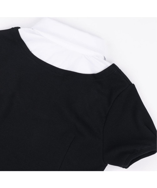 FANCY CLUB（ファンシークラブ）の「【FANCY CLUB】PREPPY RIBBON TIE SHIRT / 【ファンシークラブ】プレッピーリボンタイレイヤード半袖シャツ（シャツ/ブラウス・レディース・ホワイト×ブラック・ONE SIZE）」の11枚目の写真