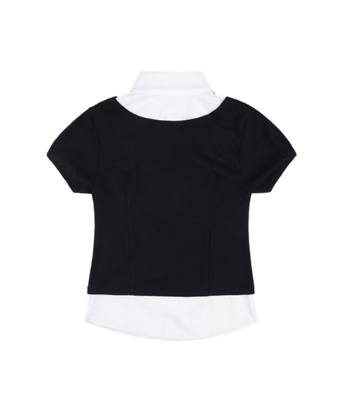 FANCY CLUB（ファンシークラブ）の「【FANCY CLUB】PREPPY RIBBON TIE SHIRT / 【ファンシークラブ】プレッピーリボンタイレイヤード半袖シャツ（シャツ/ブラウス・レディース・ホワイト×ブラック・ONE SIZE）」の2枚目の写真