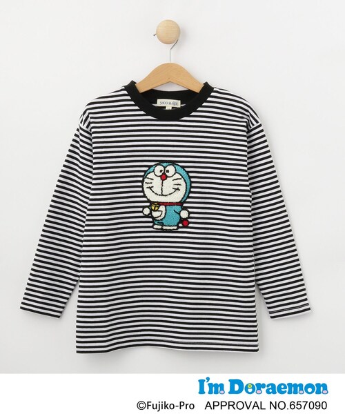 SHOO・LA・RUE（シューラルー）の「【アイムドラえもん】さがら刺繍ロンT（Tシャツ/カットソー・キッズ・サックスブルー/アイボリー系2・10/11/12）」の2枚目の写真