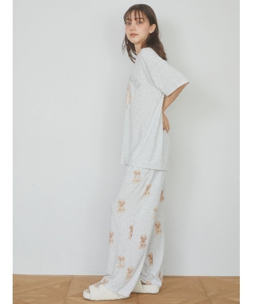 無料発送 ラッピング済み】トイプードルワンポイントTシャツ＆ロング ルームウェア・パジャマ