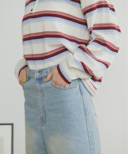 MERLOT(メルロー)の「【ウォッシュ加工】ヴィンテージライクデニムハーフパンツ(デニムパンツ・レディース・ブラック/ブルー・FREE)」の13枚目の写真