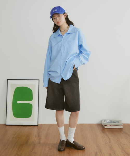 MERLOT(メルロー)の「【ウォッシュ加工】ヴィンテージライクデニムハーフパンツ(デニムパンツ・レディース・ブラック/ブルー・FREE)」の20枚目の写真