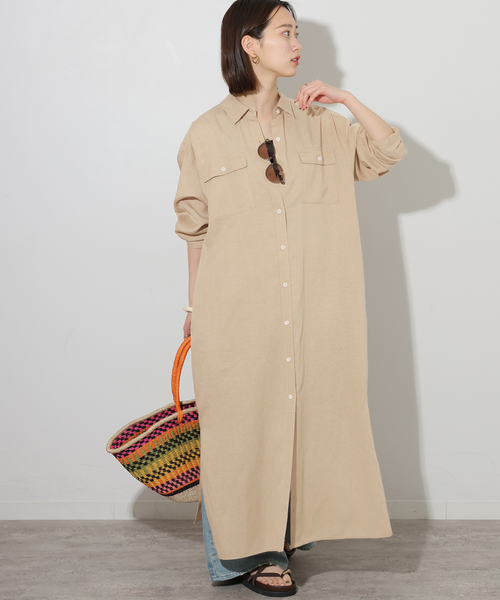 ✨新品✨JOURNAL STANDARD relume ワークシャツワンピース セール】フラップポケットシャツワンピース（ワンピース