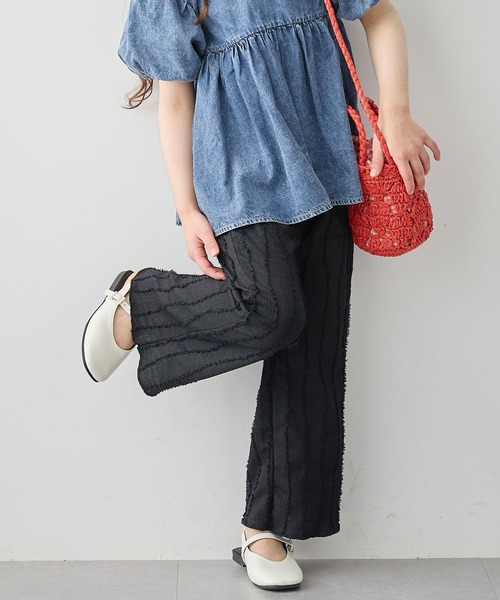 Piet（ピエット）の「フリンジ フレアパンツ（その他パンツ・キッズ・ブラック/オフホワイト/グリーン/ピンク/ブラウン・120/110/130/100）」の3枚目の写真