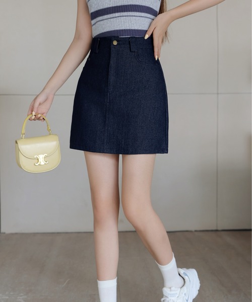 FINEnough(ファインナフ)の「インパン付台形ミニスカート(スカート・レディース・チャコールグレー/ネイビー/ブラック・S/M/L)」の10枚目の写真