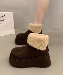 裏ボア厚底ショートブーツ