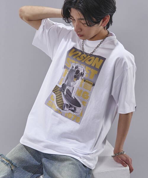 PUBLUX（パブリュクス）の「VISION STREET WEAR/ヴィジョンストリートウェアー DOG PHOTO グラフィックTシャツ(限定展開)　(UNISEX)（Tシャツ/カットソー・メンズ・ホワイト/ブラック/ライトグレー・MEDIUM/X-LARGE/LARGE）」の7枚目の写真
