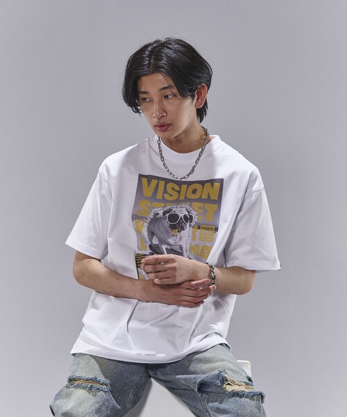 PUBLUX（パブリュクス）の「VISION STREET WEAR/ヴィジョンストリートウェアー DOG PHOTO グラフィックTシャツ(限定展開)　(UNISEX)（Tシャツ/カットソー・メンズ・ホワイト/ブラック/ライトグレー・MEDIUM/X-LARGE/LARGE）」の8枚目の写真