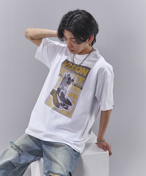 PUBLUX（パブリュクス）の「VISION STREET WEAR/ヴィジョンストリートウェアー DOG PHOTO グラフィックTシャツ(限定展開)　(UNISEX)（Tシャツ/カットソー・メンズ・ホワイト/ブラック/ライトグレー・MEDIUM/X-LARGE/LARGE）」の9枚目の写真