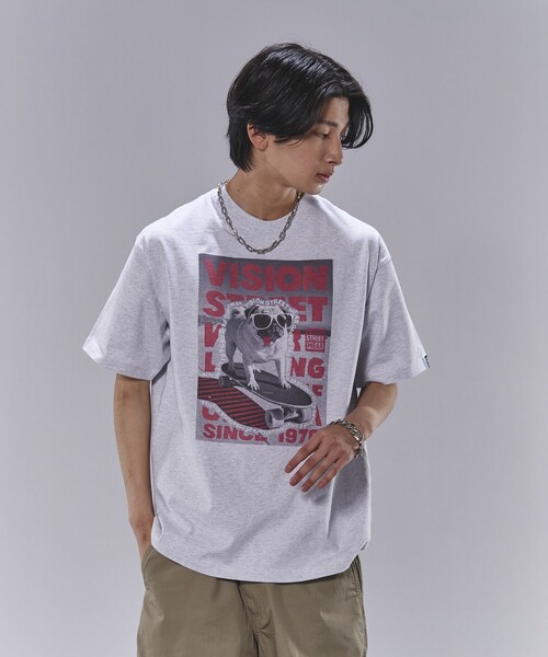 PUBLUX（パブリュクス）の「VISION STREET WEAR/ヴィジョンストリートウェアー DOG PHOTO グラフィックTシャツ(限定展開)　(UNISEX)（Tシャツ/カットソー・メンズ・ホワイト/ブラック/ライトグレー・MEDIUM/X-LARGE/LARGE）」の11枚目の写真
