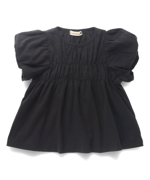 BRANSHES(ブランシェス)の「バルーン袖シャーリングTシャツ(Tシャツ/カットソー・キッズ・アイボリー/ブラック/カラフル・120/130/80/90/100/150/140/110)」の5枚目の写真