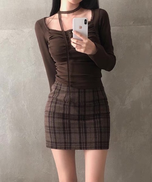 UP START（アップスタート）の「【LAMPOON】レーススカーフシャーリングカットソー（Tシャツ/カットソー・レディース・ブラウン・FREE）」の11枚目の写真