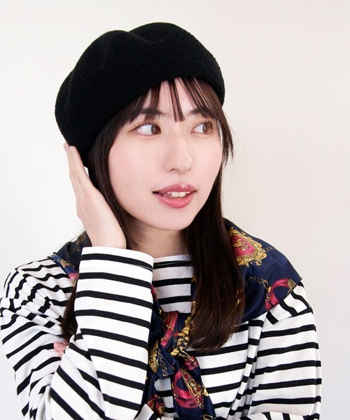 polcadot（ポルカドット）の「ぽこぽこベレー帽（ハンチング/ベレー帽・レディース・アイボリー/ブラック/グレー/ネイビー・FREE）」の13枚目の写真