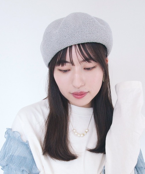 polcadot（ポルカドット）の「ぽこぽこベレー帽（ハンチング/ベレー帽・レディース・アイボリー/ブラック/グレー/ネイビー・FREE）」の11枚目の写真