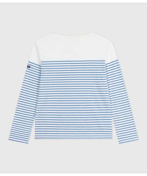 PETIT BATEAU(プチバトー)の「マリニエールカットソー(スウェット・レディース・ホワイト×ブルー/ホワイト×ピンク・SMALL/LARGE/X-SMALL/MEDIUM/XX-SMALL)」の9枚目の写真