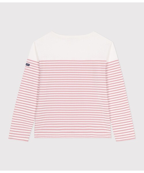 PETIT BATEAU(プチバトー)の「マリニエールカットソー(スウェット・レディース・ホワイト×ブルー/ホワイト×ピンク・SMALL/LARGE/X-SMALL/MEDIUM/XX-SMALL)」の4枚目の写真