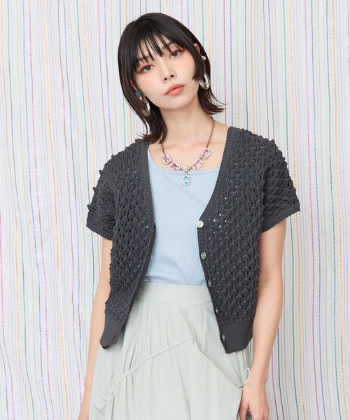 ニット セーター 「FONT LAB」スパイキーフレンチスリーブ2WAY　ニット レディース セール】【FONT LAB】スパイキーフレンチスリーブ2WAY ニット