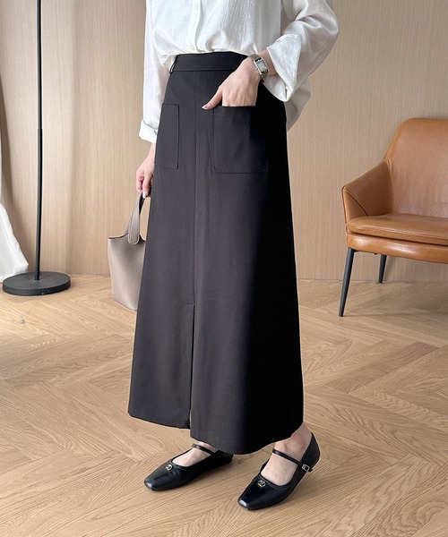 DECADE CLASSIC(ディケイド クラシック)の「スリット入りフレアスカート(スカート・レディース・ダークグレー/ブラック・SMALL/MEDIUM/LARGE)」の5枚目の写真