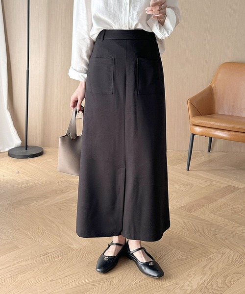DECADE CLASSIC(ディケイド クラシック)の「スリット入りフレアスカート(スカート・レディース・ダークグレー/ブラック・SMALL/MEDIUM/LARGE)」の7枚目の写真