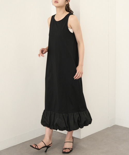 MAGASIN DE MODE Chou Chou(マガジンデモードシュシュ)の「【MAGASIN DE MODE Chou Chou】ドッキング バルーンワンピース ロングワンピース ノースリーブ XNN※(ワンピース・レディース・ブラウン/ブラック・FREE)」の3枚目の写真