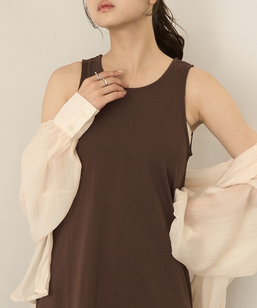 MAGASIN DE MODE Chou Chou(マガジンデモードシュシュ)の「【MAGASIN DE MODE Chou Chou】ドッキング バルーンワンピース ロングワンピース ノースリーブ XNN※(ワンピース・レディース・ブラウン/ブラック・FREE)」の5枚目の写真
