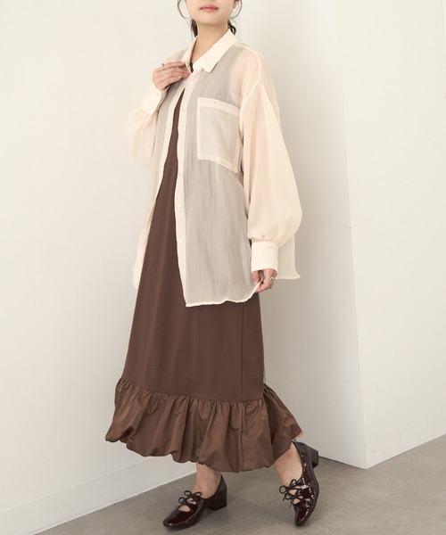 MAGASIN DE MODE Chou Chou(マガジンデモードシュシュ)の「【MAGASIN DE MODE Chou Chou】ドッキング バルーンワンピース ロングワンピース ノースリーブ XNN※(ワンピース・レディース・ブラウン/ブラック・FREE)」の9枚目の写真