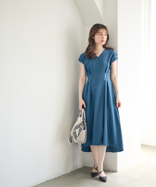12Twelve Agenda(トゥエルブ アジェンダ)の「カシュクールブッチャーワンピース(ワンピース・レディース・ブルーグリーン/ライトグレー/ベージュ・M)」の16枚目の写真