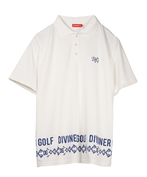 DIVINER GOLF(ディバイナー ゴルフ)の「【DIVINER GOLF】裾ループロゴポロシャツ メンズ ゴルフウェア 半袖 襟付き シャツ 春服(ゴルフグッズ・メンズ・ブルー/ホワイト・M/L/XL/XXL)」の19枚目の写真
