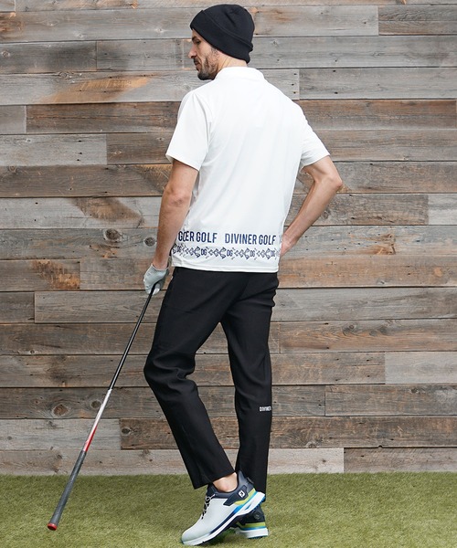 DIVINER GOLF(ディバイナー ゴルフ)の「【DIVINER GOLF】裾ループロゴポロシャツ メンズ ゴルフウェア 半袖 襟付き シャツ 春服(ゴルフグッズ・メンズ・ブルー/ホワイト・M/L/XL/XXL)」の5枚目の写真