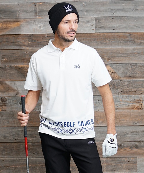 ○★新品未使用　DEVEREUXGOLF×JohnnieWalker　ポロシャツ Johnnie Walker Golf Club Polo 763532007-WHITE