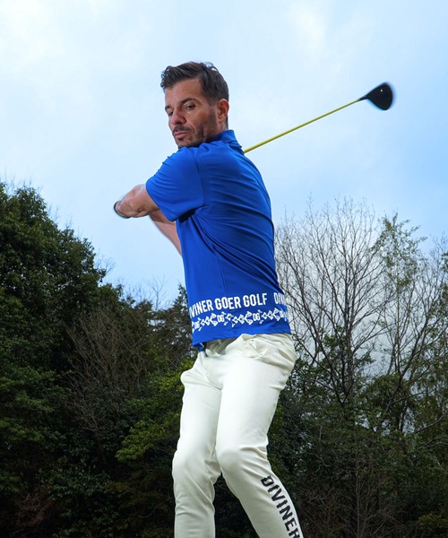 DIVINER GOLF】裾ループロゴポロシャツ メンズ ゴルフウェア 半袖 襟
