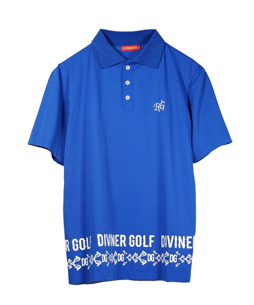 DIVINER GOLF(ディバイナー ゴルフ)の「【DIVINER GOLF】裾ループロゴポロシャツ メンズ ゴルフウェア 半袖 襟付き シャツ 春服(ゴルフグッズ・メンズ・ブルー/ホワイト・M/L/XL/XXL)」の11枚目の写真